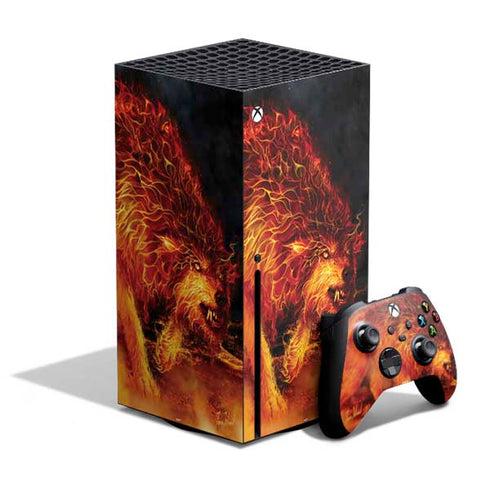 Fire Stalker Wolf by Tom Wood Xbox Series X Skins